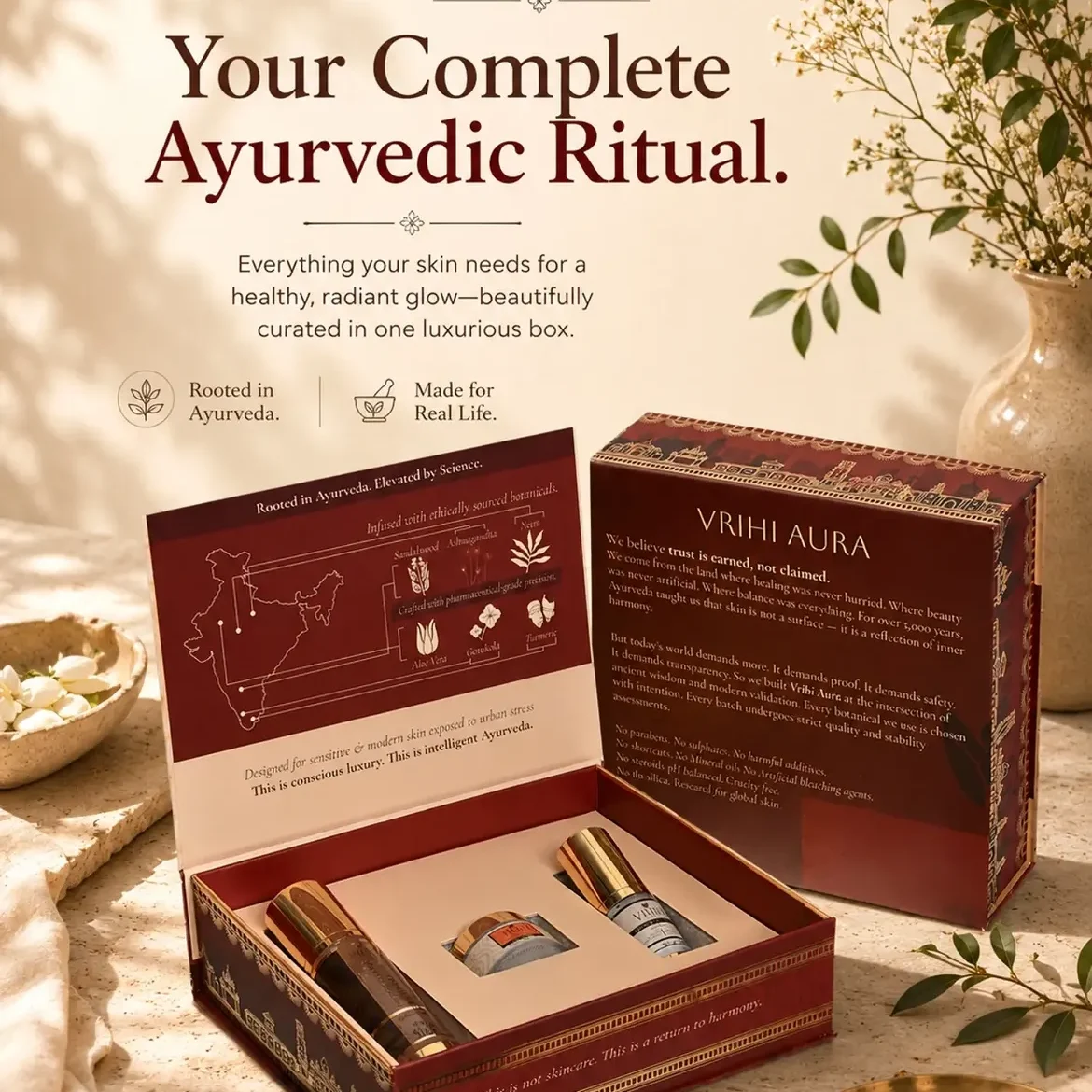 Some skincare routines feel like a chore. Ayurveda feels like a ritual. 🌿✨Introducing the VRIH Radiance Ritual Box - Image 1